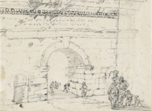 Sketch of Roman Arches and Gateway