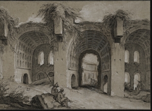 A Corner of the Roman Forum with the Ruins of the Basilica of Maxentius